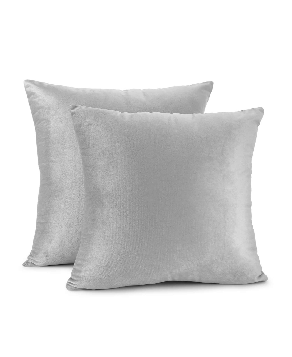Nestl Elegant 2-pack Velvet Decorative Throw Pillows With Removeable Covers, 24" X 24" In Light Gray