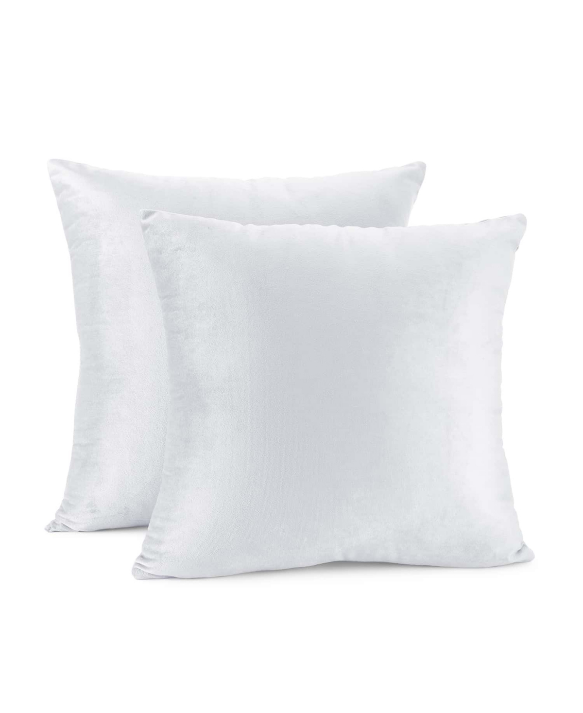 Nestl Elegant 2-pack Velvet Decorative Throw Pillows With Removeable Covers, 16" X 16" In White