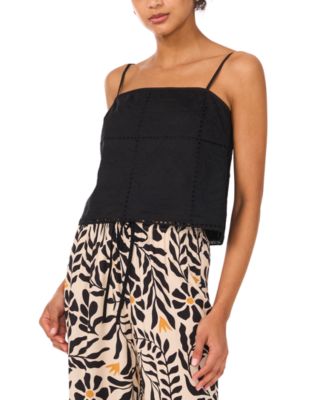 1.STATE - Women's Embroidered Square Neck Sleeveless Blouse