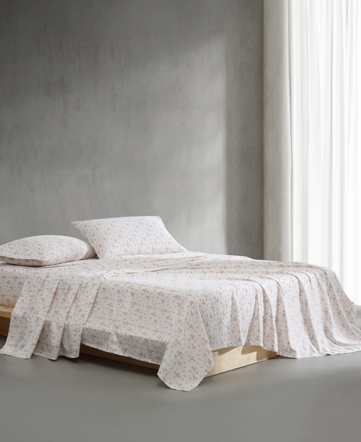 Closeout! Calvin Klein Printed 300-Thread Count Cotton Sateen 4-Pc. Sheet Set, Queen