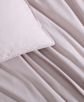 Washed Percale Cotton Solid 3 Piece Comforter Set, Queen