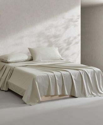 Washed Cotton Percale 4-Pc. Sheet Set, Queen