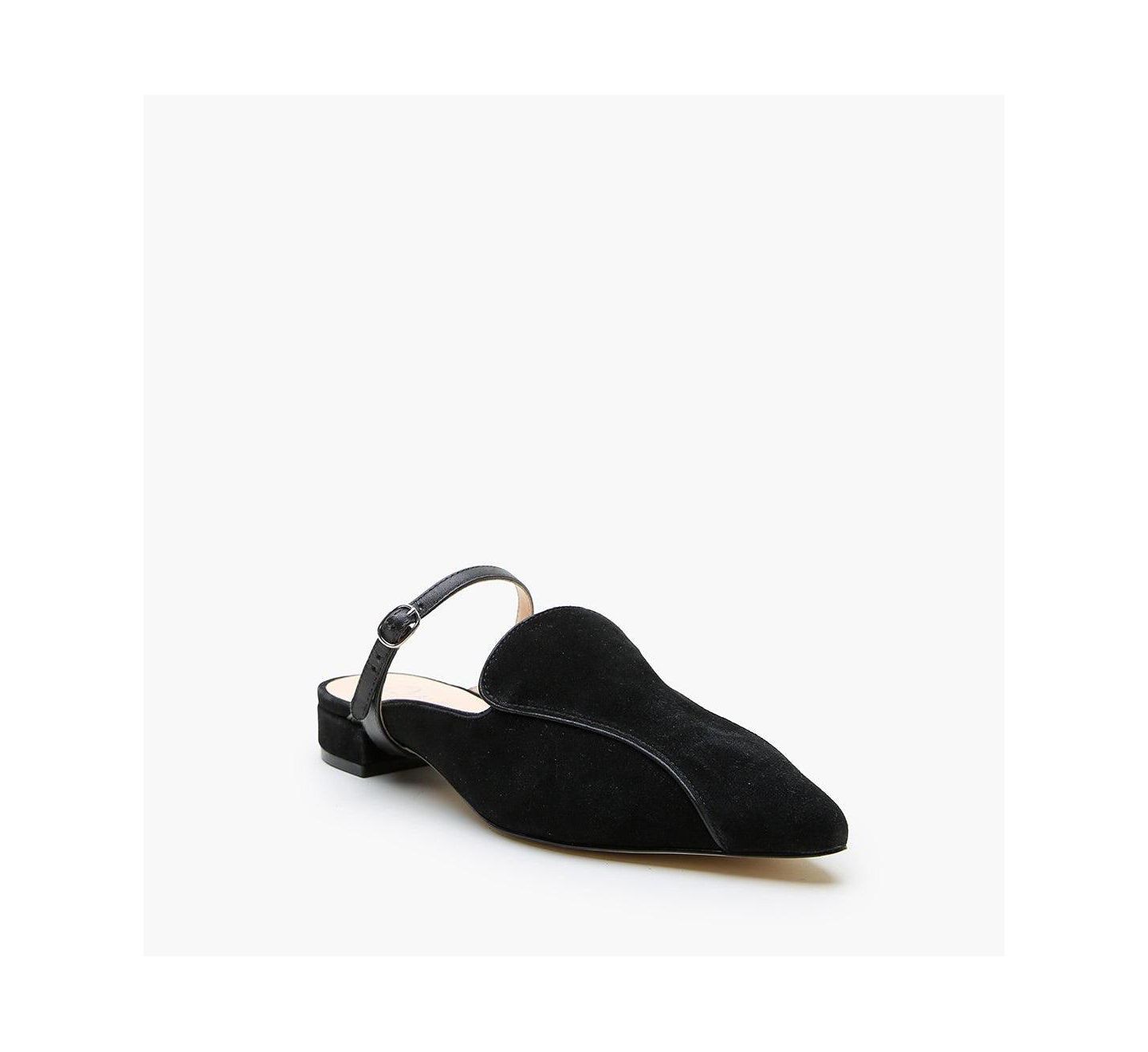 Женские сандалии Alterre Black Suede Twiggy Customizable Pointed Loafer, цвет: Чёрный замшевый — фото 3