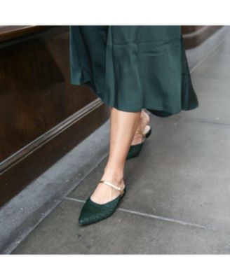 Women's Groovy Green Twiggy Customizable Point Slides