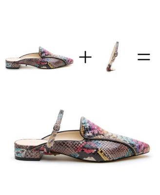 Women's Painted Snake Twiggy Customizable Pointed Loafer Slides