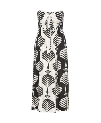 Plus Size Peta Border Print Maxi Dress