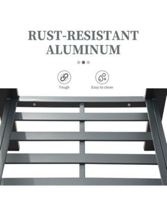 4 Pieces Aluminum Outdoor Patio Furniture Set, Modern Outdoor Sectional with Coffee Table, Outdoor Patio Sectional Sofa Set, Red