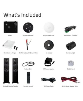 RT81+ Turntable & Ai81 Tower Speakers – Walnut & White Walnut, Hi-Fi Vinyl Playback, Stereo Sound, Built-in Amplifiers