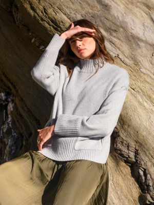 Women's Flecked Patch Pocket Sweater