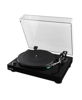 high-fidelity, Bluetooth-enabled, belt-drive, built-in preamp, 90W Class D amplified vinyl turntable system with stereo speakers, stylus.