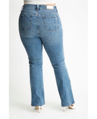 Plus Size Denim high rise bootcut in 32" inseam - Evelyn
