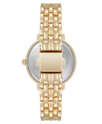 Women's Quartz Round Roman Numeral Gold-Tone Metal Alloy Watch, 32mm