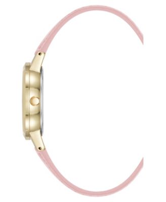 Women's Quartz Casual Pink Polyurethane Leather and Gold-Tone Metal Alloy Boyfriend Watch, 34mm