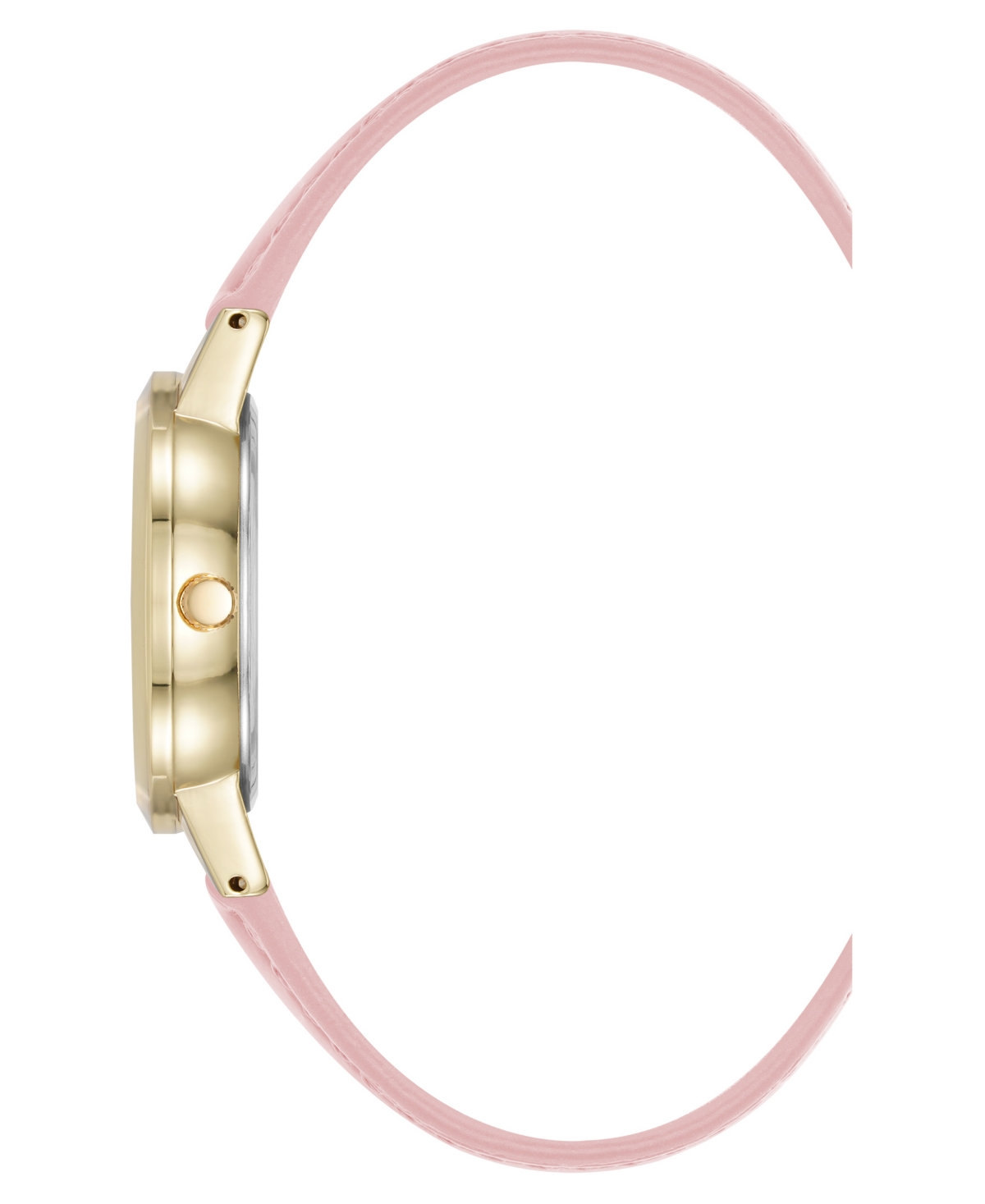 Anne Klein Women's Quartz Casual Pink Polyurethane Leather And Gold-tone Metal Alloy Boyfriend Watch, 34mm In Pink,gold-tone