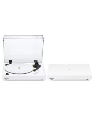 Reference HiFi Turntable Record Player with Nagaoka MP-110 Cartridge and Anti-Vibration Wood Isolation Base