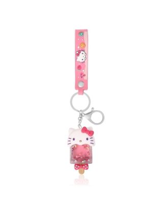Ice Cream Keychain with Glitter Charm and Pink Strap