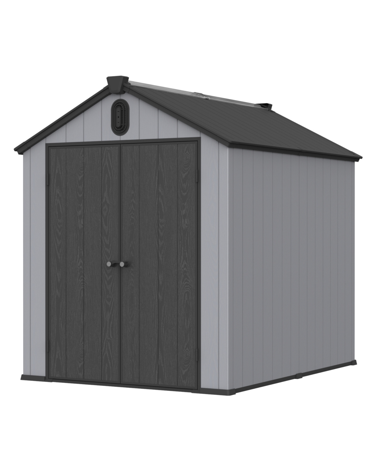 68Ft Resin Plastic Outdoor Storage Shed For Backyard Garden Big Spire Tool Storage - Grey