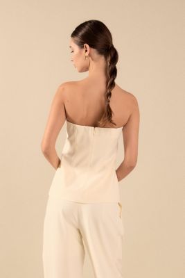 Women's Strapless Buttoned Long Top