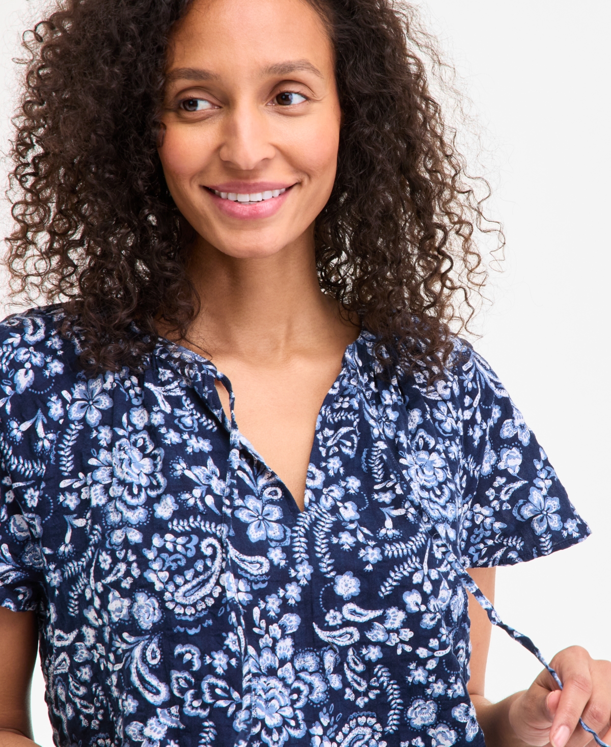 Style & Co Women's Paisley-print Flutter-sleeve Top, Exclusively At Macy's