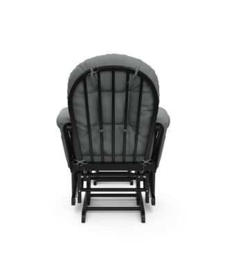 Hoop Glider and Ottoman - Black with Gray