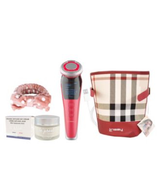 Rejuvenation Lifting Device EMS Technology Warm and Cool LED Massage Bundle with le preel Paris Day Time Cream, USB Cable, Headband and Bag