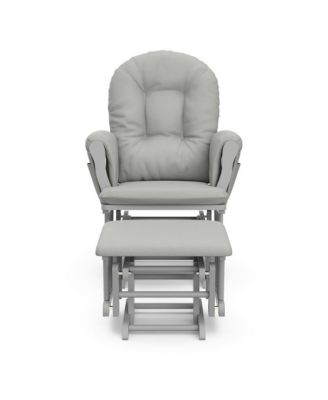 Hoop Glider and Ottoman - Pebble Gray with Light Gray
