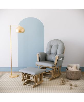 Hoop Glider and Ottoman - Natural with Light Gray