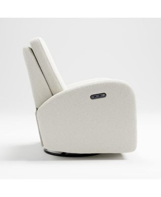  1 Pc   Basketweave or Boucle Fabric  Power Recline, Swivel, Glider, USB-A & USB-C Charging Nursery Recliner chair
