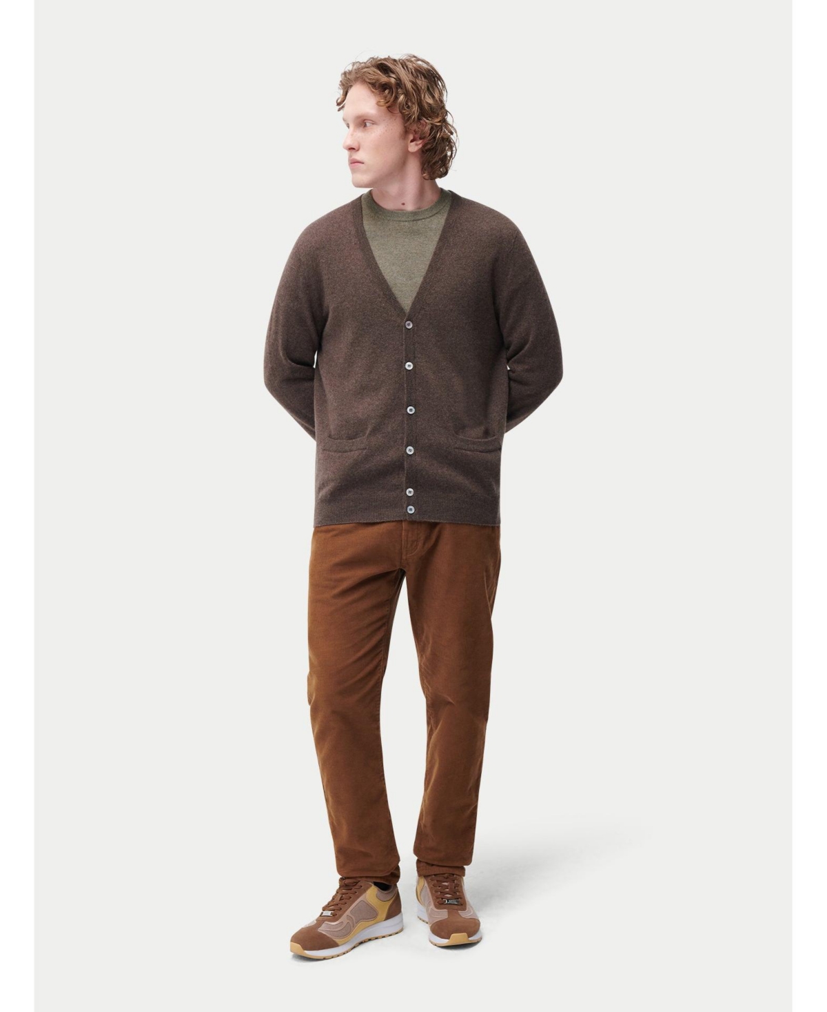 Gobi Cashmere Men's V Neck Button Cardigan