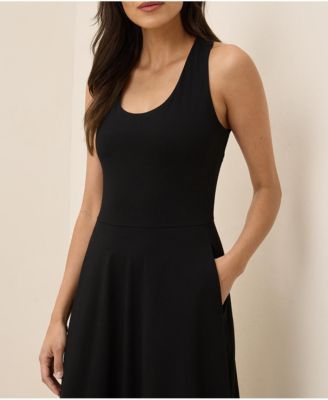 Women's Organic Cotton Fit & Flare Open Back Maxi Dress