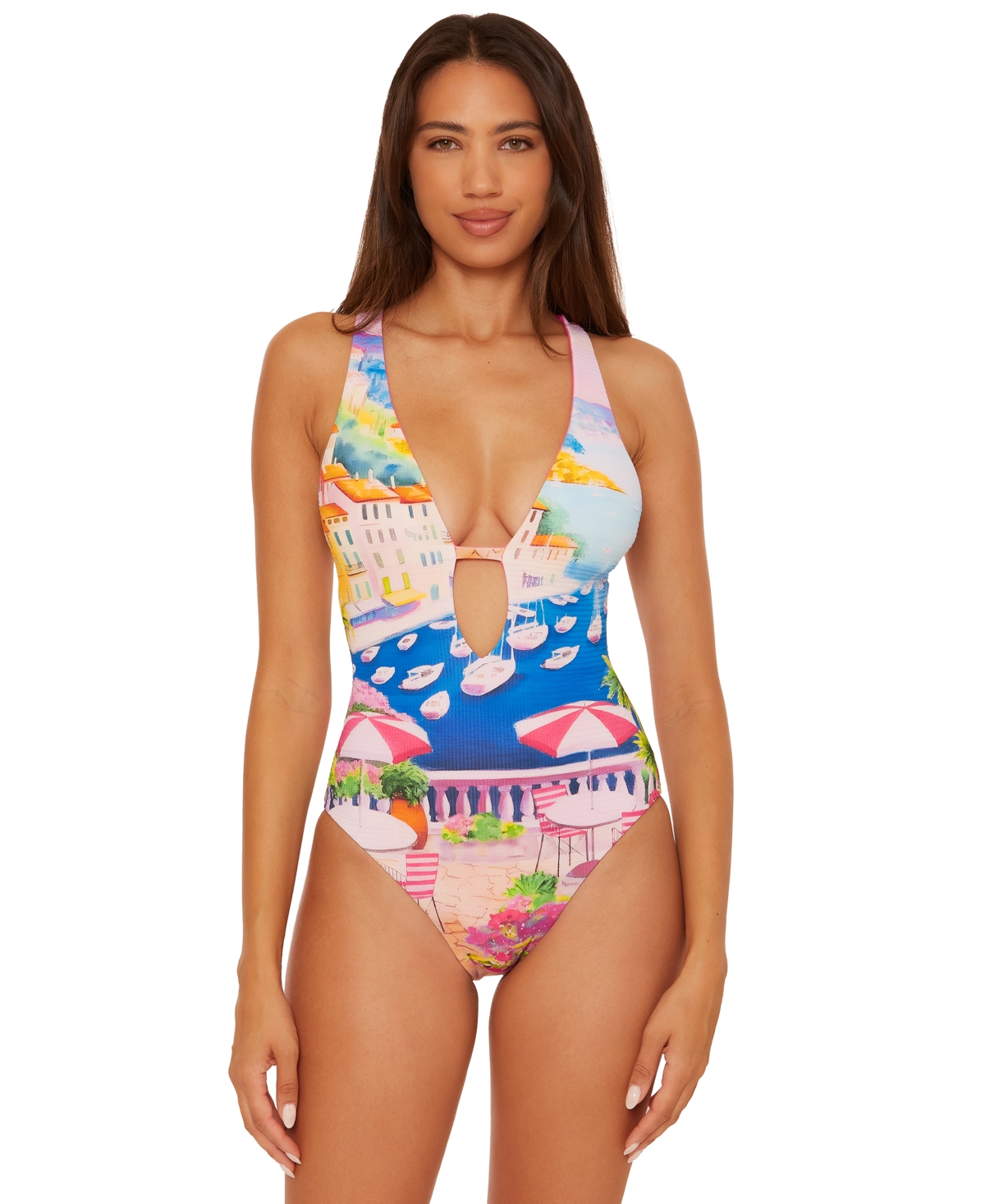 Women's Positano Reversible Textured One-Piece Swimsuit - Multi