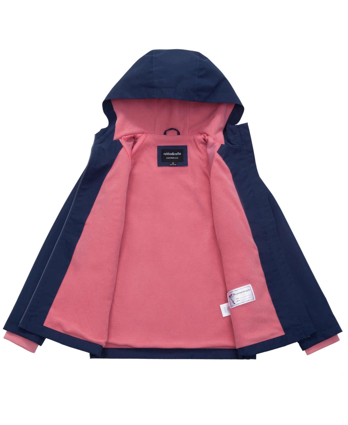 Rokka&Rolla Girls Ripstop Fleece Lined Windbreaker