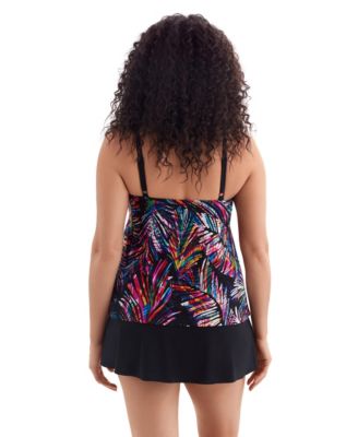 Women's Vineyard Vacay Faux Ruffle Skirtini Long Torso Swimsuit