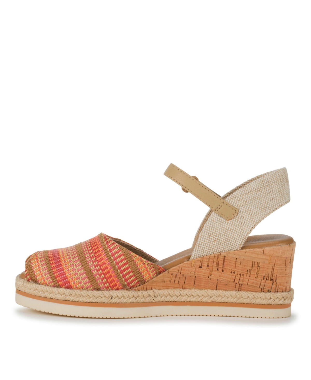 Baretraps Women's Acadia Peep Toe Wedge Sandals In Coral Multi