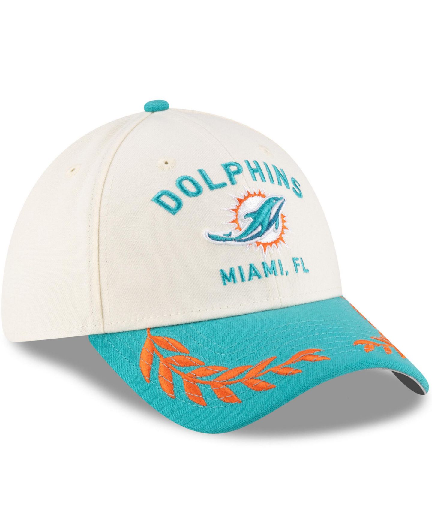 Мужская кепка New Era Cream/Aqua Miami Dolphins 2025 NFL Draft 39THIRTY Flex Hat — фото 5