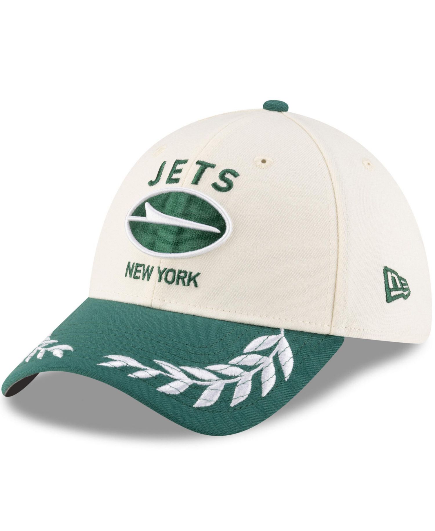 Men's Cream/Green New York Jets 2025 NFL Draft 39THIRTY Flex Hat