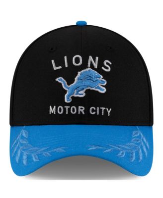 Men's Black/Blue Detroit Lions 2025 NFL Draft 39THIRTY Flex Hat