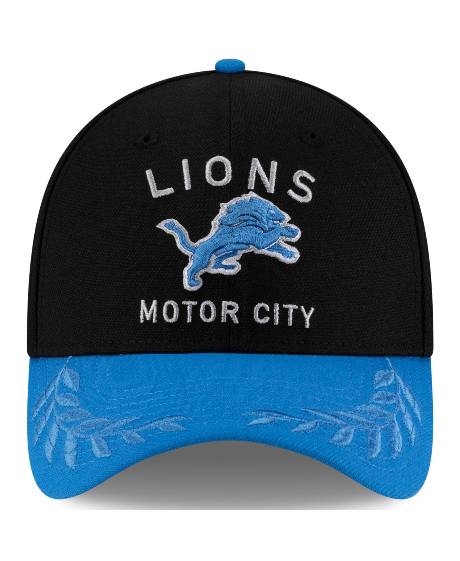 Men's Black/Blue Detroit Lions 2025 NFL Draft 39THIRTY Flex Hat