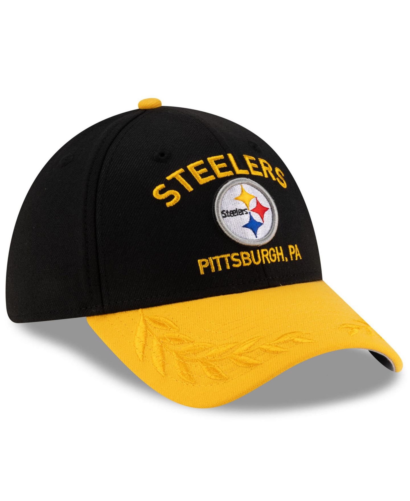 Мужская кепка New Era Black/Yellow Pittsburgh Steelers 2025 NFL Draft 39THIRTY Flex Hat — фото 5
