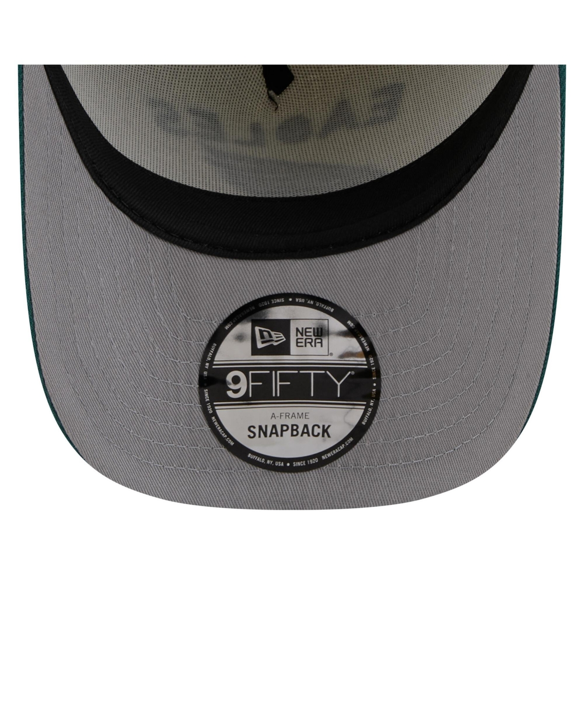 NEW ERA MEN'S CREAM/GREEN PHILADELPHIA EAGLES 2025 NFL DRAFT A-FRAME 9FIFTY SNAPBACK HAT 