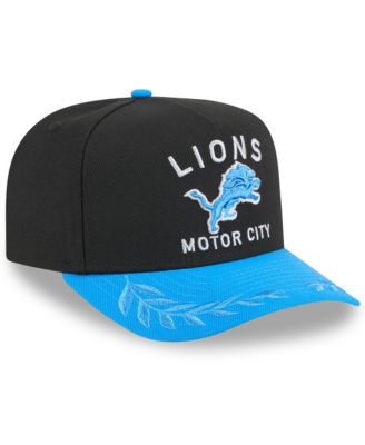 Men's Black/Blue Detroit Lions 2025 NFL Draft A-Frame 9FIFTY Snapback Hat