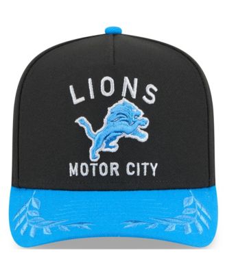 Men's Black/Blue Detroit Lions 2025 NFL Draft A-Frame 9FIFTY Snapback Hat