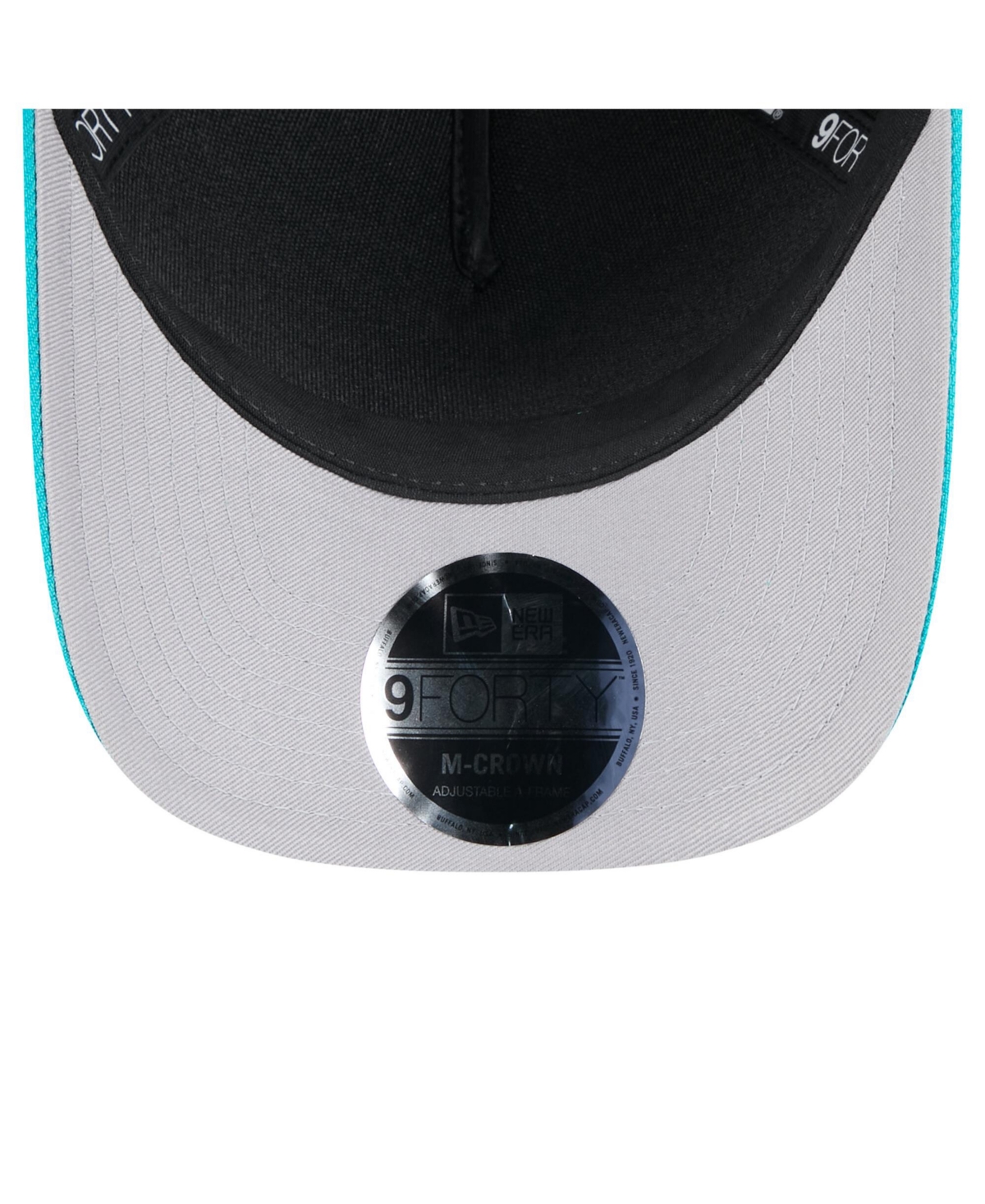 NEW ERA MEN'S BLACK/AQUA MIAMI DOLPHINS 2025 NFL DRAFT 9FORTY A-FRAME M-CROWN ADJUSTABLE HAT 