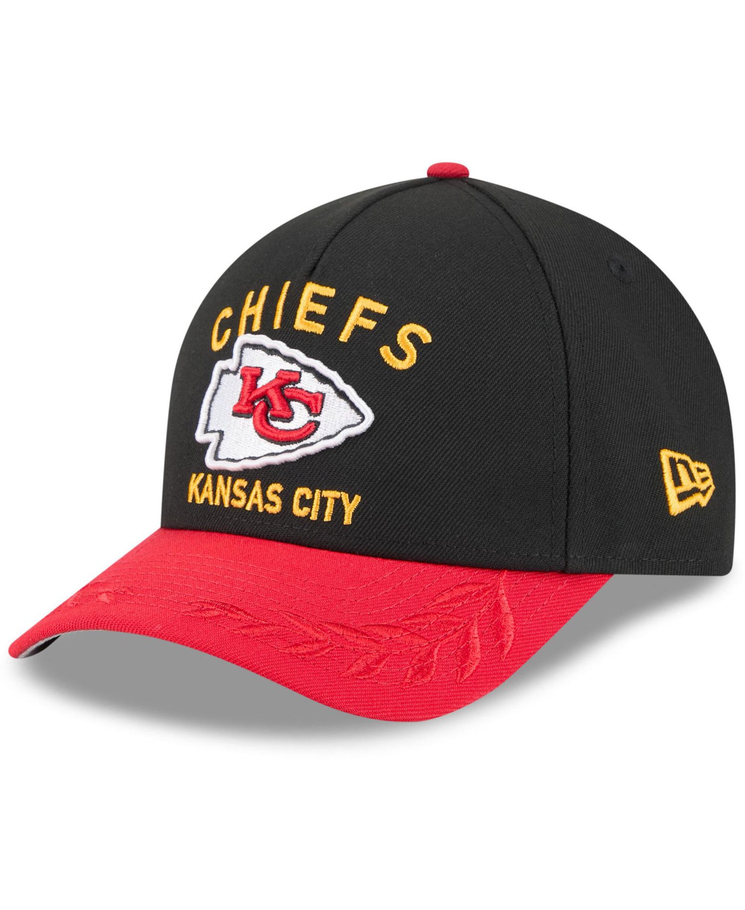 Men's Black/Red Kansas City Chiefs 2025 NFL Draft 9FORTY A-Frame M-Crown Adjustable Hat