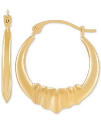 Macy's - Polished Concentina Creole Small Hoop Earrings in 14k Gold, 0.79"