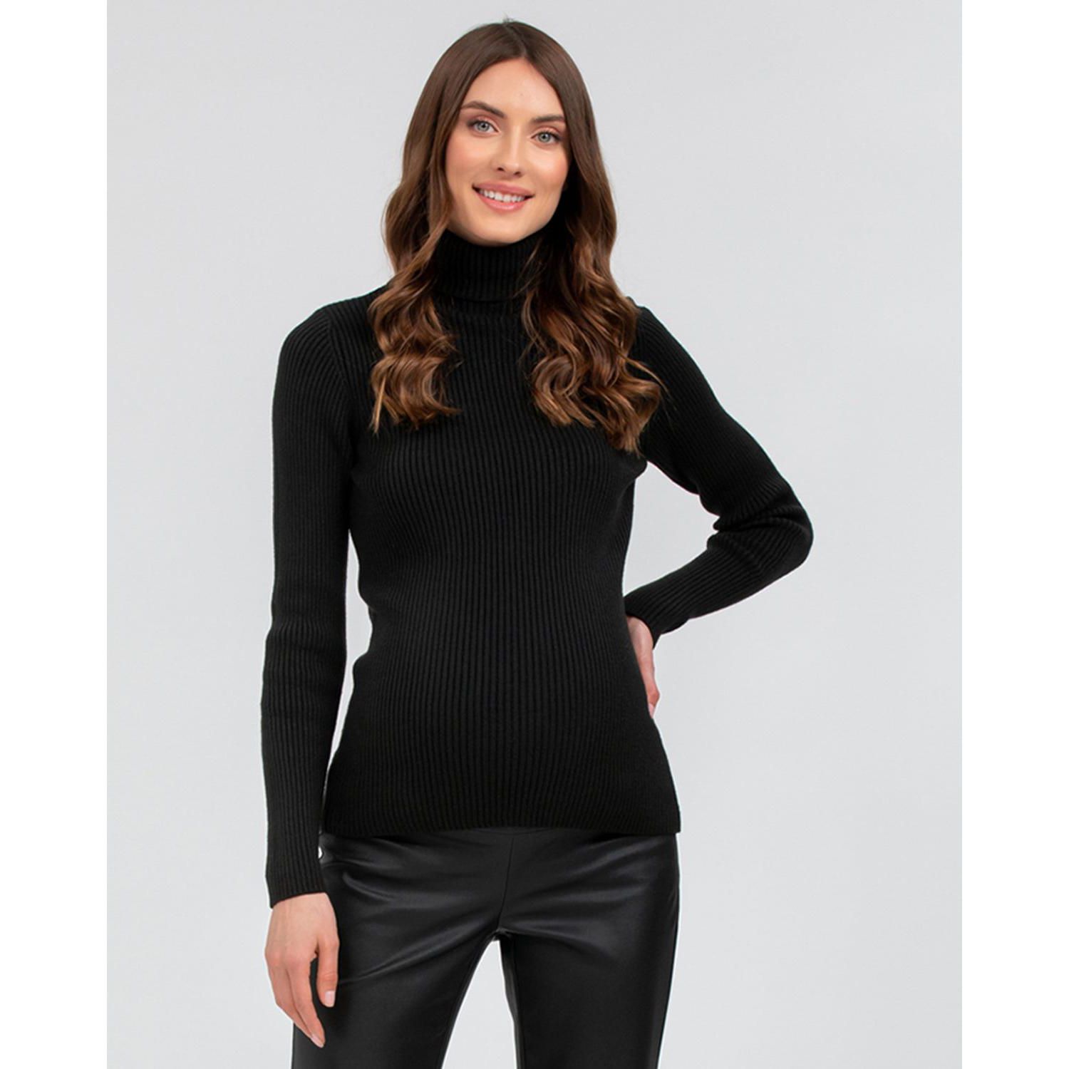 Maternity Long Sleeve Turtleneck Rib Knit Jumper Aurora
