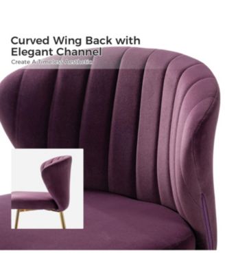 Set of 2  Polyester Velvet Modern Design, Upholstered  Milia Dining Chair