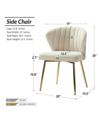 Set of 2  Polyester Velvet Modern Design, Upholstered  Milia Dining Chair