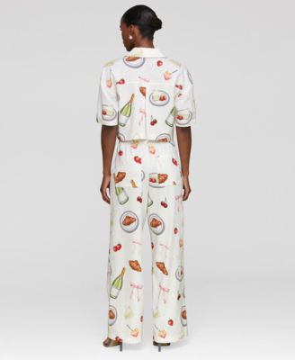 Women's Printed Button-Front Camp Shirt