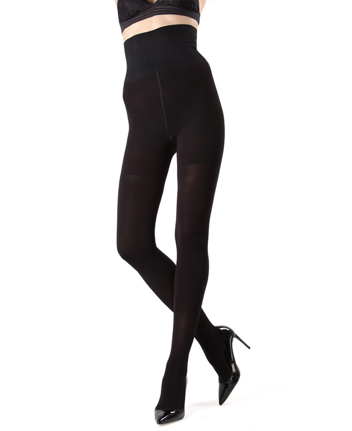Женские колготки MeMoi Killer Figure Control Top Shaping Tights MST-900, цвет: Чёрный — фото 2